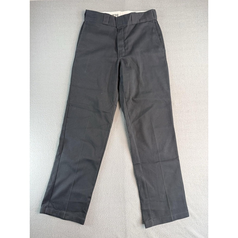 Dickies 874 Pants Mens 28x30 Black Regular Fit Canvas Chino Workwear Casual